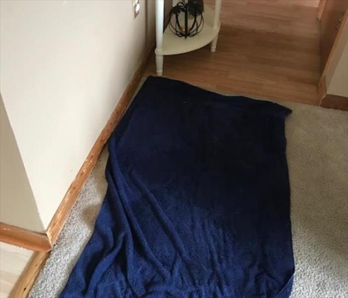 Wet carpet from a water damage