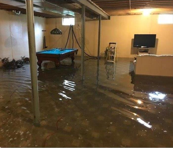 Standing water in a basement