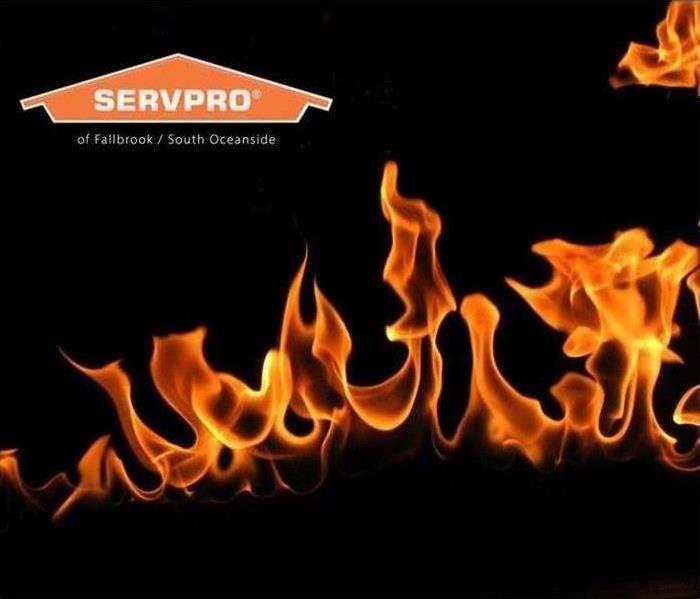 flames with the SERVPRO logo