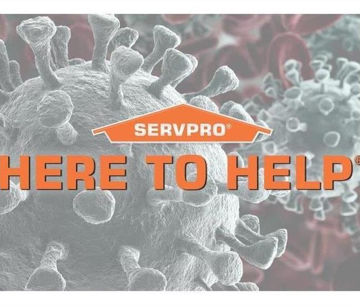 SERVPRO logo with the Words Here to help